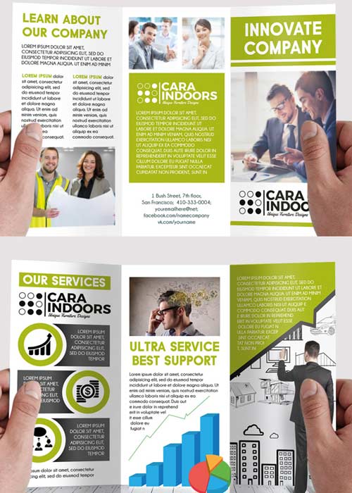Corporate PSD Tri-Fold PSD Brochure Template