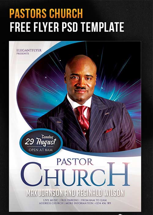 Pastors Church Flyer PSD Template + Facebook Cover