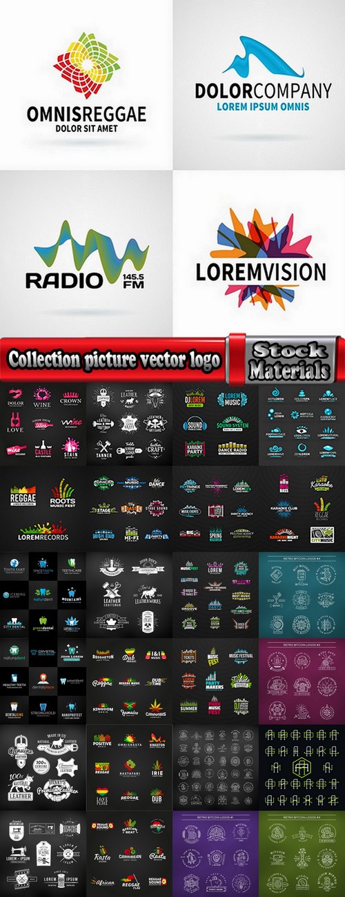 Collection picture vector logo illustration of the business campaign #14-25 EPS