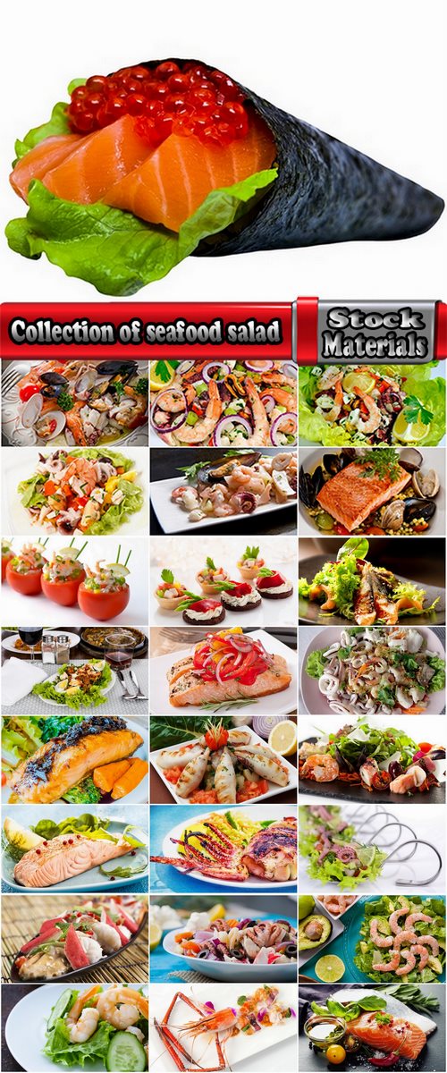 Collection of seafood salad shrimp crab lobster meat 25 HQ Jpeg