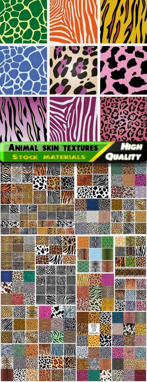 Animal skin textures and patterns - 25 Eps