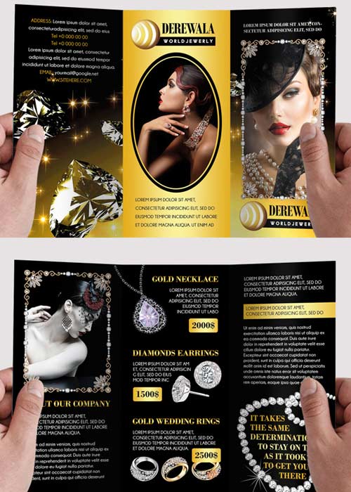 Jewelry V2 Premium Tri-Fold PSD Brochure Template