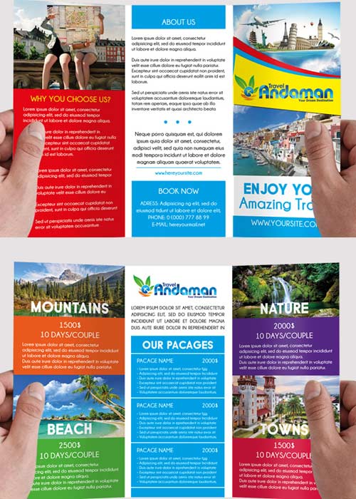 Travel Premium Tri-Fold PSD Brochure Template