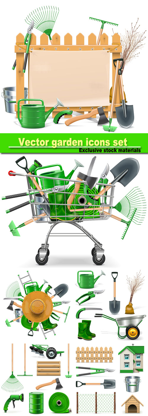 Vector garden icons set