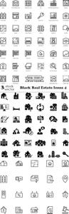 Vectors - Black Real Estate Icons 4