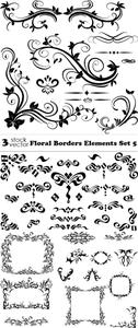 Vectors - Floral Borders Elements Set 5