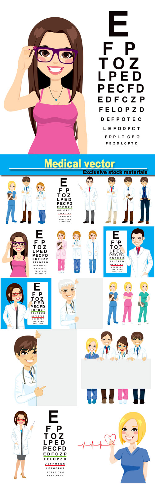 Medical vector, doctors, optometrist
