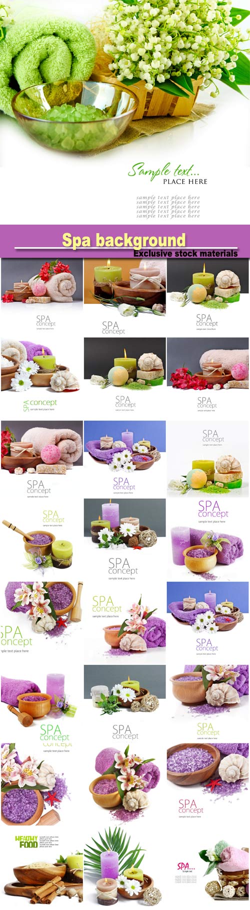 Spa background with flowers and candles