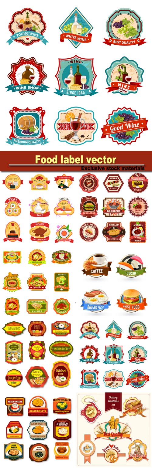 Food label vector