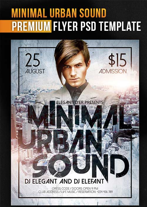 Minimal Urban Sound V1 Flyer PSD Template + Facebook Cover