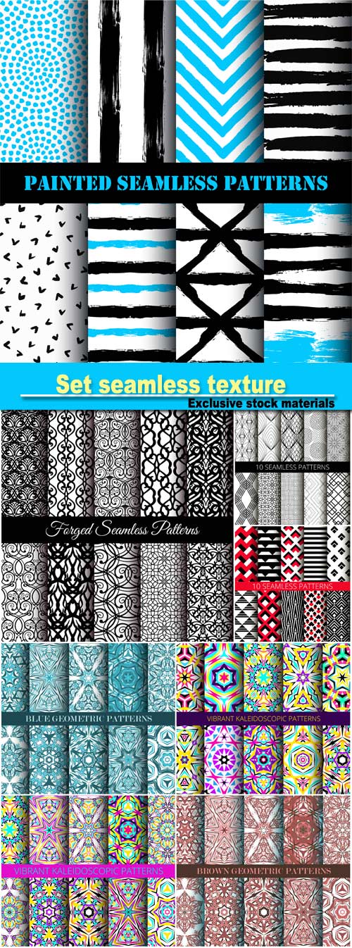Set seamless texture vector, geometric patterns