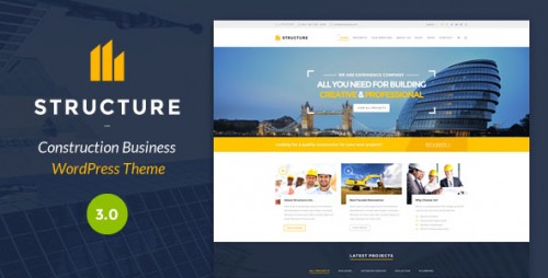 Nulled Structure v3.1.5 - Construction WordPress Theme product photo