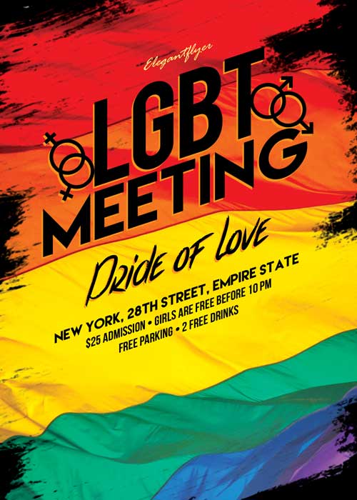 LGBT Meeting V02 Flyer PSD Template + Facebook Cover