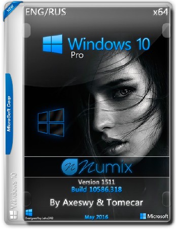 Windows 10 Numix x64 Th2 by Axeswy & Tomecar (ENG/RUS/2016)