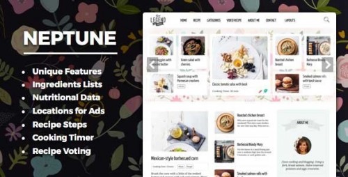 NULLED Neptune v3.1.1 - Theme for Food Recipe Bloggers & Chefs  