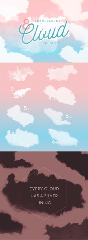 8 Transparent Cloud Brushes - CM 586964