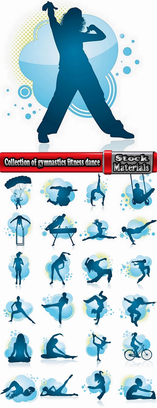 Collection of gymnastics fitness dance breakdance 25 EPS