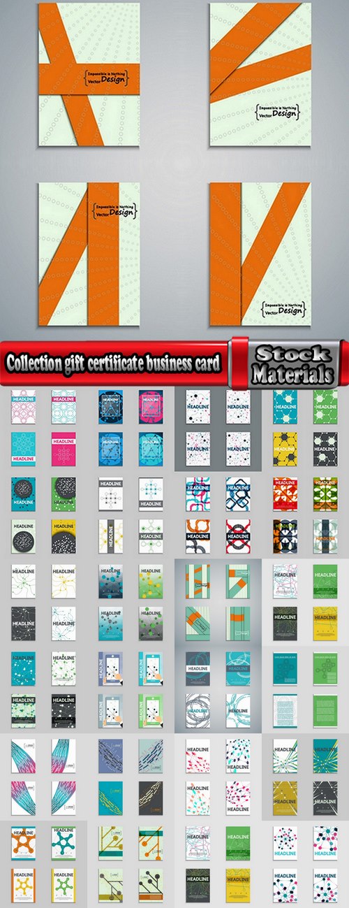 Collection gift certificate business card banner flyer calling card poster 3-25 EPS