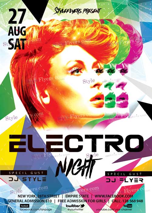 Electro Night V7 PSD Flyer Template