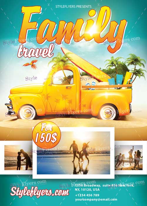 Family Travel PSD V3  Flyer Template