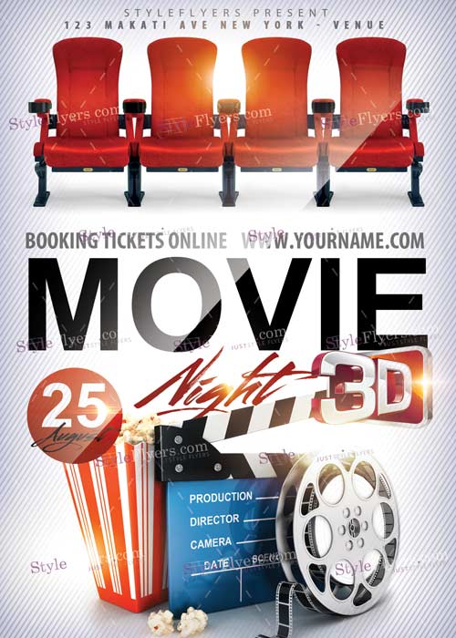 Movie Night PSD V2  Flyer Template