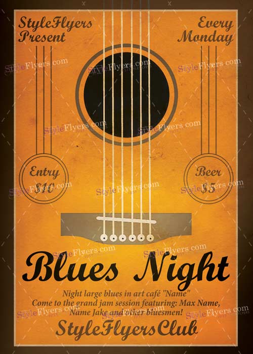 Blues Night V1 PSD Flyer Template