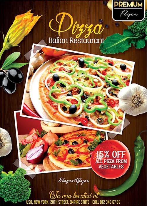Restaurant Flyer V2 PSD Template + Facebook Cover