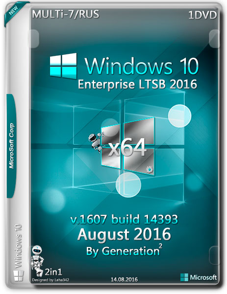 Windows 10 Enterprise LTSB v1607 Build 14393 Aug 2016 by Generation2 (x64) (2016) Rus/Multi-7