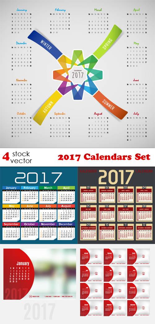 Vectors - 2017 Calendars Set