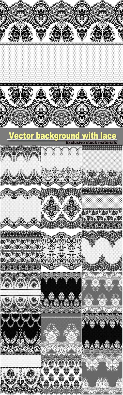 Vector background with floral lace